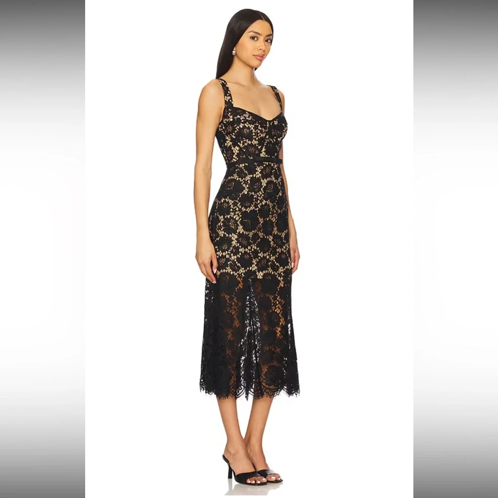 SELF-PORTRAIT Fine Lace Midi Dress in Black US6/ UK10 LAST ONE! - Picture 10 of 10
